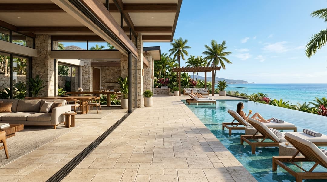 Seamless Indoor-Outdoor Living: Travertine Paving for Terraces & Pool Decks